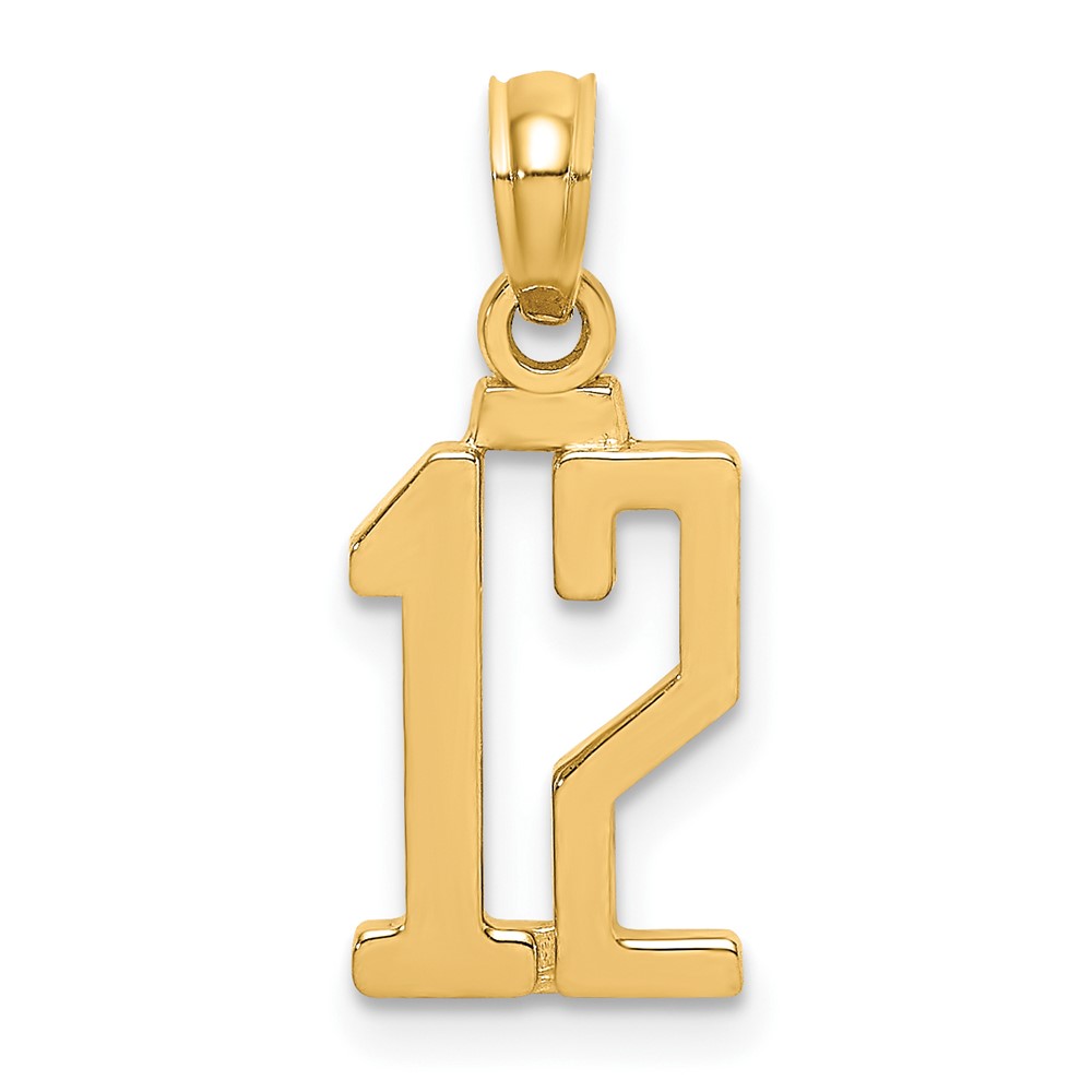 10NU12.jpg 10K Number 12 Pendant - Image 1