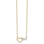 10kY & White Rhodium Heart with Infinity Symbol Necklace - Image 2