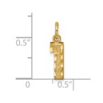 10ky Casted Small Diamond-cut Number 1 Charm - Image 3
