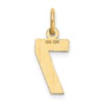 10ky Casted Small Diamond-cut Number 7 Charm - Image 3