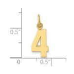 10k Small Polished Number 4 Charm - Image 3