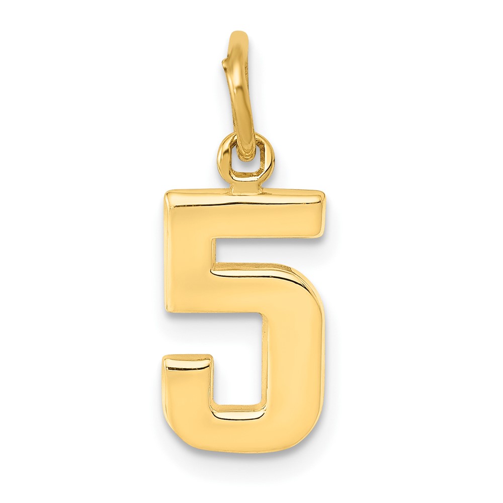 10SP05.jpg 10k Small Polished Number 5 Charm - Image 1