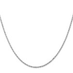 10k White Gold 1.3mm D/C Machine Made Rope Chain - Image 2