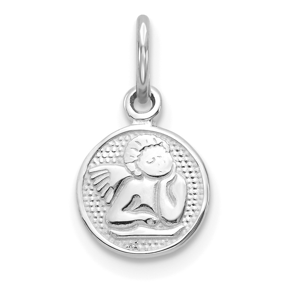 10WC39.jpg 10k White Gold Angel Charm - Image 1