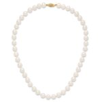 10k 8-9mm White Near Round Freshwater Cultured Pearl Necklace - Image 4