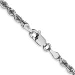 10k White Gold 3mm D/C Quadruple Rope Chain - Image 3