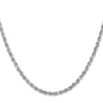 10k White Gold 3.35mm D/C Quadruple Rope Chain - Image 2