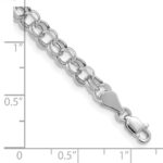 10k White Gold Lite 5mm Double Link Charm Bracelet - Image 2