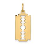 10k Polished Razor Blade Charm