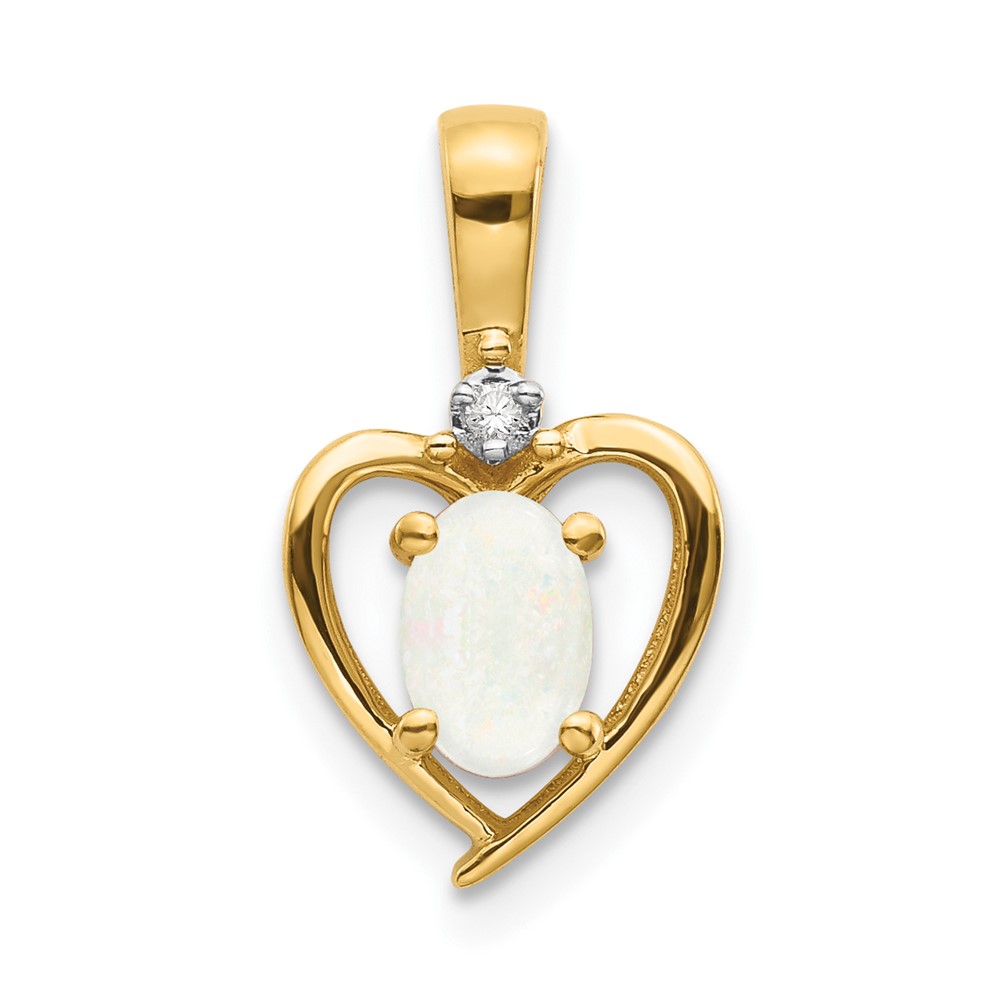 10XBS509.jpg 10K Diamond and Opal Pendant - Image 1