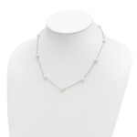 10k 5-6mm White Round Freshwater Cultured Pearl 9-Station 18 inch Necklace - Image 3