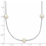 10K White Gold 5-6mm White Round Freshwater Cultured Pearl 9-station 18 inch Necklace - Image 5