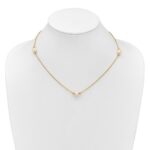 10k Polished 8-9mm Semi-Round White Freshwater Cultured Pearl 3-Station 18 inch Necklace - Image 3
