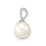 10k White Gold 6-7mm White Round Freshwater Cultured Pearl Pendant - Image 2
