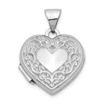 10k White Gold Heart Locket