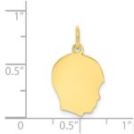 10K Plain Medium .013 Gauge Facing Right Engravable Boy Head Charm - Image 2
