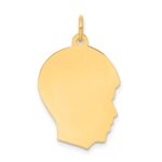 10K Plain Medium .013 Gauge Facing Right Engravable Boy Head Charm