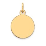 10K Plain .013 Gauge 12.75x12.75mm Circular Engravable Disc Charm