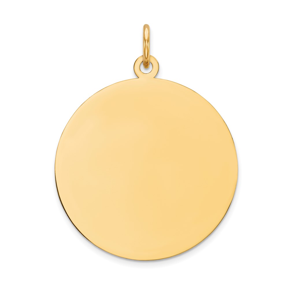 10XM139.jpg 10K Plain .018 Gauge 24x24mm Circular Engravable Disc Charm - Image 1