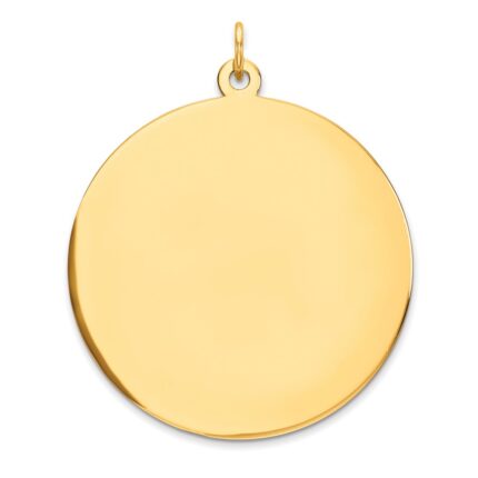 10K Plain .018 Gauge 31.75x31.75mm Circular Engravable Disc Charm