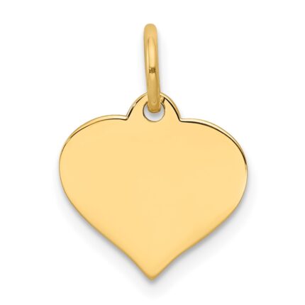 10k Plain .013 Gauge 12x10.5mm Heart Disc Charm