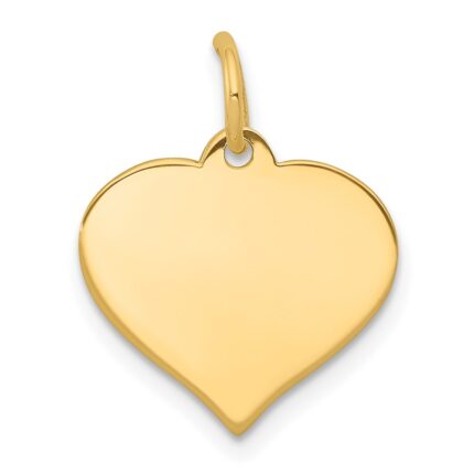 10k Plain .018 Gauge 14.5x12.6mm Heart Disc Charm
