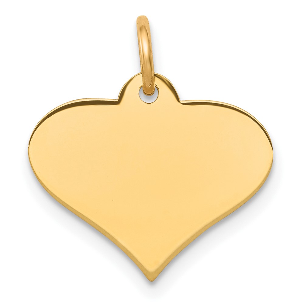 10XM566.jpg 10k Plain .013 Gauge 18.5x13.8mm Engraveable Heart Disc Charm - Image 1