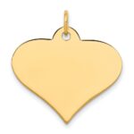 10k Plain .013 Gauge 24.8x19mm Engraveable Heart Disc Charm
