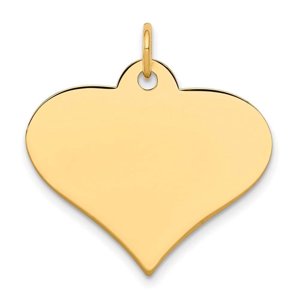 10XM570.jpg 10k Plain .013 Gauge 24.8x19mm Engraveable Heart Disc Charm - Image 1