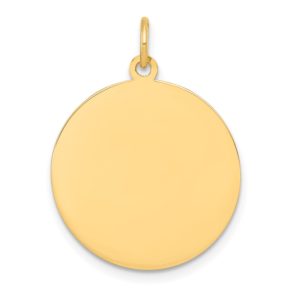10XM732.jpg 10K Plain .013 Gauge 20.7x20.7mm Circular Engravable Disc Charm - Image 1