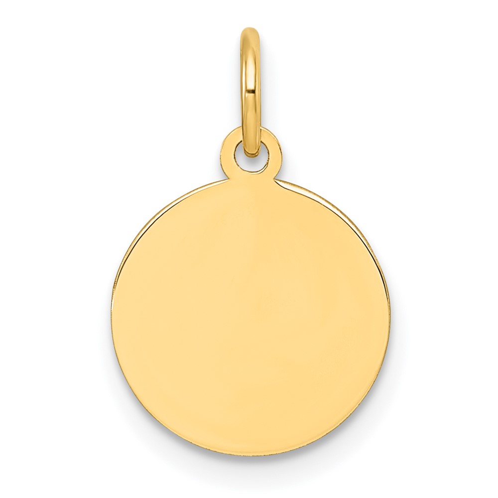 10XM733.jpg 10K Plain .013 Gauge 12.2x12.2mm Circular Engravable Disc Charm - Image 1