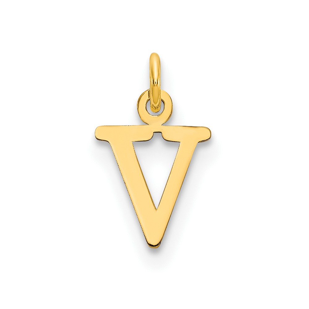 10XNA1160Y_V.jpg 10ky Cutout Letter V Initial Charm - Image 1