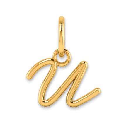 10KY Upper case Letter U Initial Charm