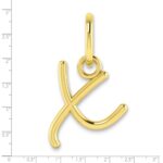 10KY Upper case Letter X Initial Charm - Image 2