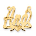 10k Yellow Gold Diamond-cut Heart Name Plate - Image 2