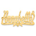 10k Yellow Gold Diamond-cut Heart Name Plate - Image 4
