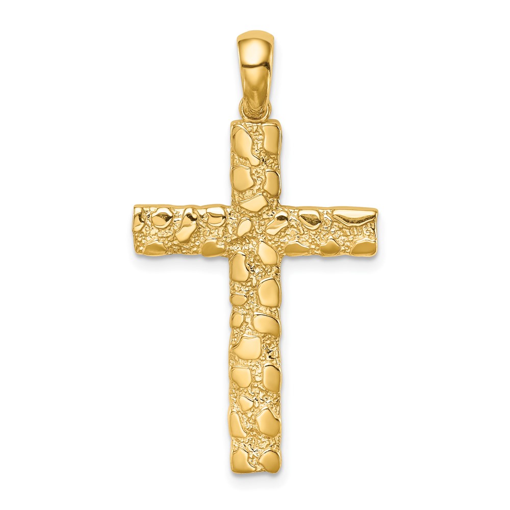 10XR1834.jpg 10K Nugget Cross Pendant - Image 1
