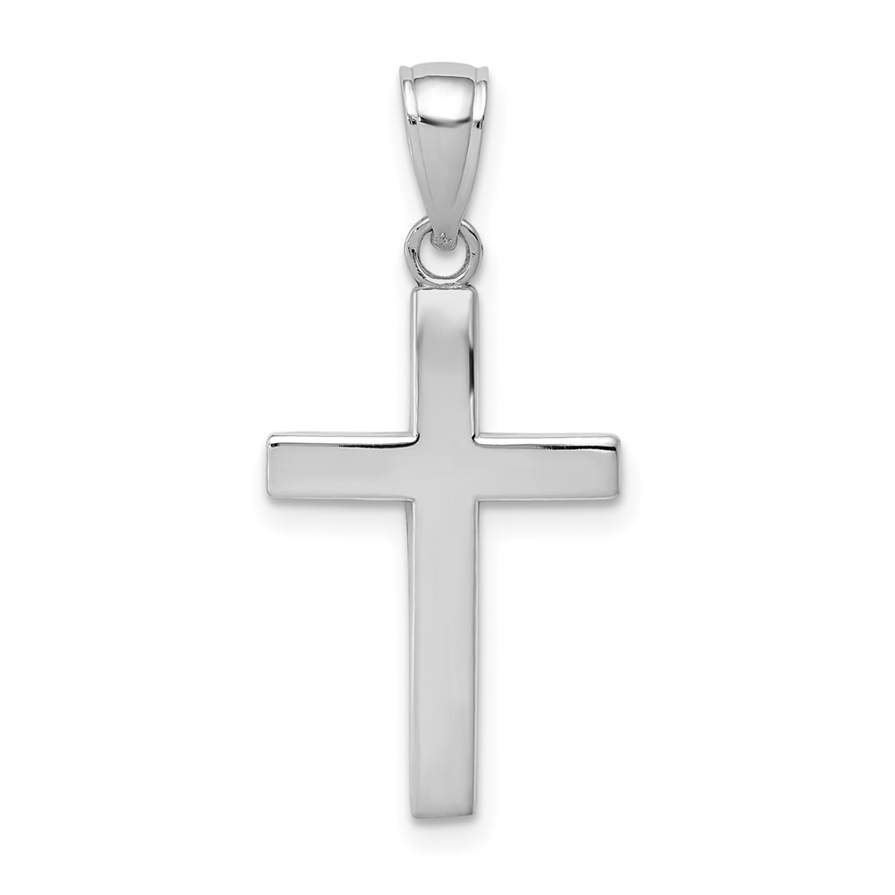 10XR564W.jpg 10k White Gold Polished Cross Pendant - Image 1