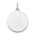 10K White Gold Plain .018 Gauge 12.75x12.75mm Circular Engravable Disc Charm