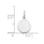 10K White Gold Plain .013 Gauge 12.75x12.75mm Circular Engravable Disc Charm - Image 2