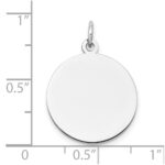 10K White Gold Plain .018 Gauge 17.75x17.75mm Circular Engravable Disc Charm - Image 2
