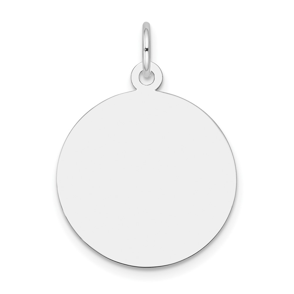 10XWM137_18-1.jpg 10K White Gold Plain .013 Gauge 19x19mm Circular Engravable Disc Charm - Image 1