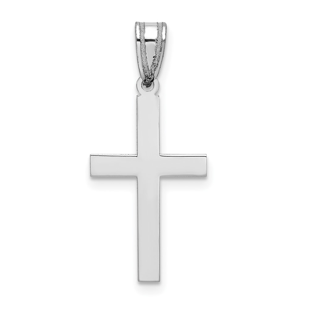 10XWR13.jpg 10k White Gold Polished Cross Pendant - Image 1