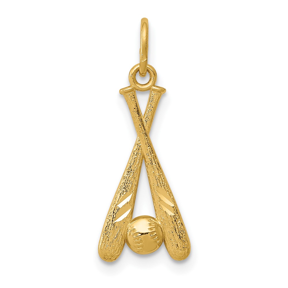10YC1058.jpg 10k Baseball Bats & Ball Pendant - Image 1