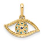 10K Blue CZ Eye Pendant - Image 3