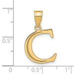 10K Polished Etched Letter C Initial Pendant - Image 3