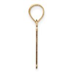 10K Polished Etched Letter E Initial Pendant - Image 2