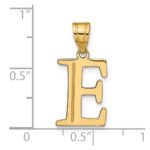 10K Polished Etched Letter E Initial Pendant - Image 4