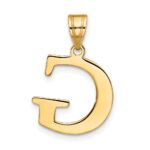 10K Polished Etched Letter G Initial Pendant - Image 3