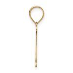 10K Polished Etched Letter N Initial Pendant - Image 2